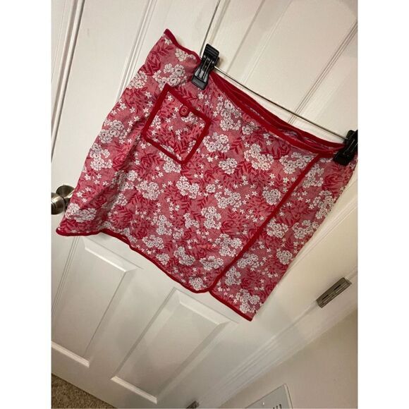Loft red white wrap skirt size 12. Stretch - Picture 1 of 7